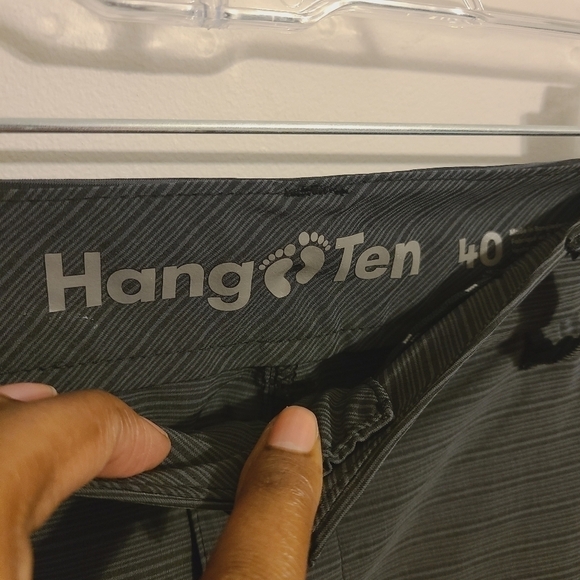 Hang Ten | Men's Gray and Black Striped Hiking or Athleisure Shorts (Size 40) - Picture 2 of 13